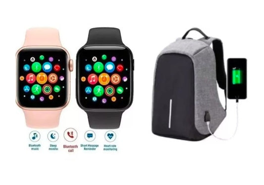 Combo Smartwatch T500 + Morral Antirrobo - Tecnología y Seguridad en un Solo Paquete